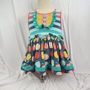 Matilda Jane Apple A Day Sara Tunic Ruffles Buttons Stripes Girl 2
